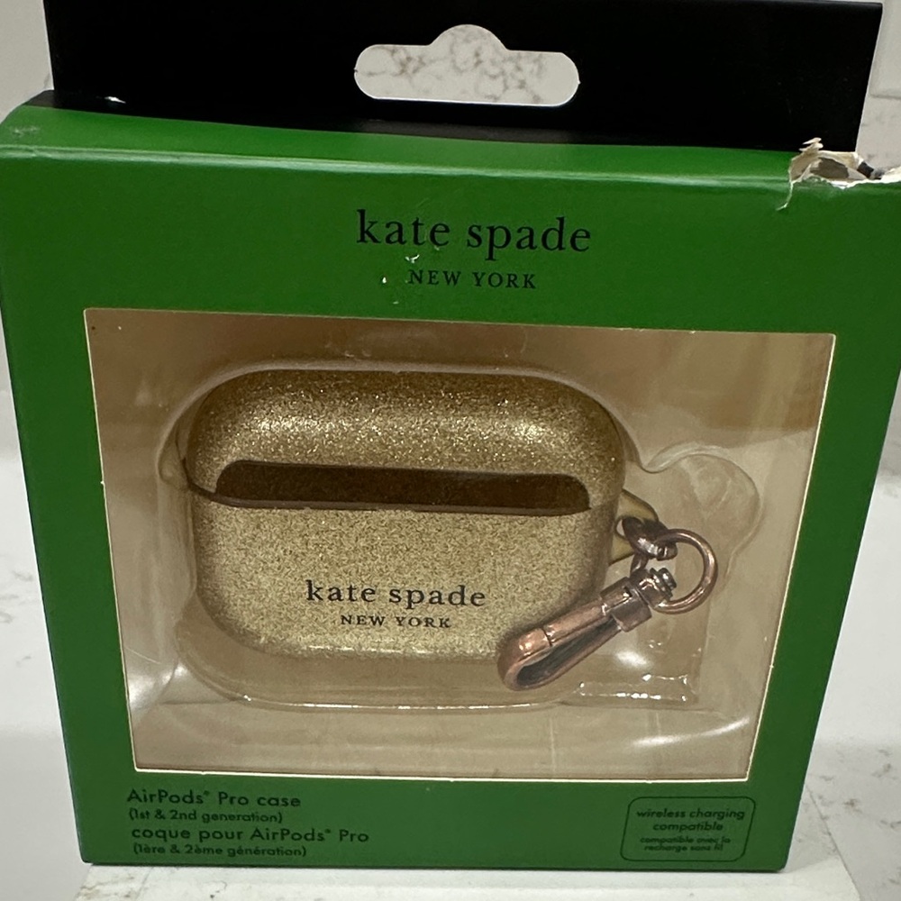 Kate Spade Gold Sparkle AirPods Pro Case 1st and 2nd Generation